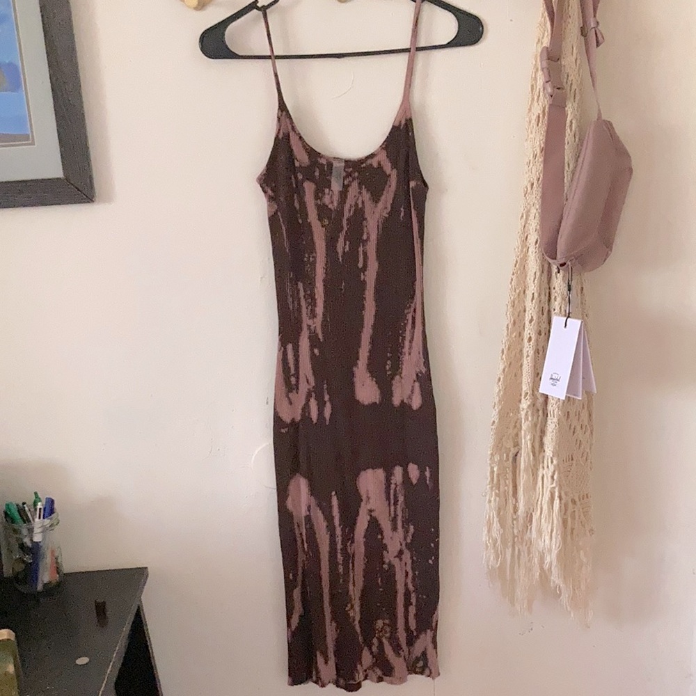 Luna tie dye cami dress (multi dark burgundy)